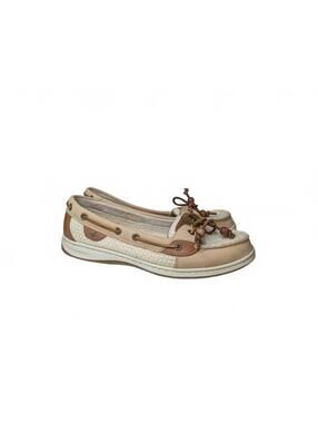 Sperry Y2K Women's Angelfish Boat Shoes Cream/Tan Leather Fabric Upper Size 9.5M